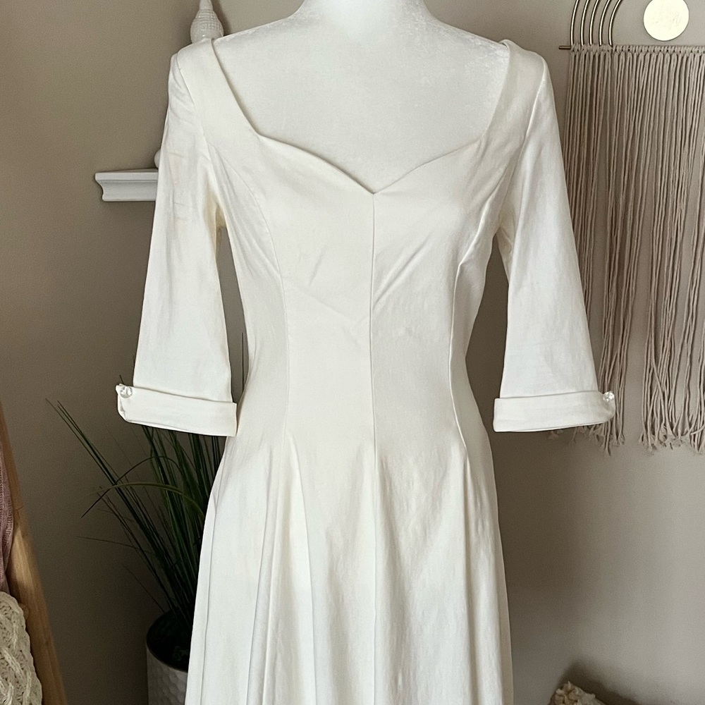 Ivory Unique Vintage Swing Dress | Size L